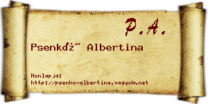 Psenkó Albertina névjegykártya