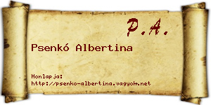 Psenkó Albertina névjegykártya