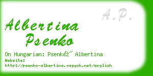 albertina psenko business card